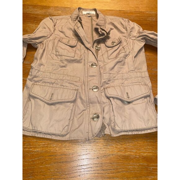 Loft Womens Beige Military Style Utility Jacket Size MP - Picture 4 of 5